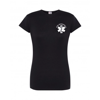 T-shirt -  pielęgniarka koszulka medyczna damska czarna